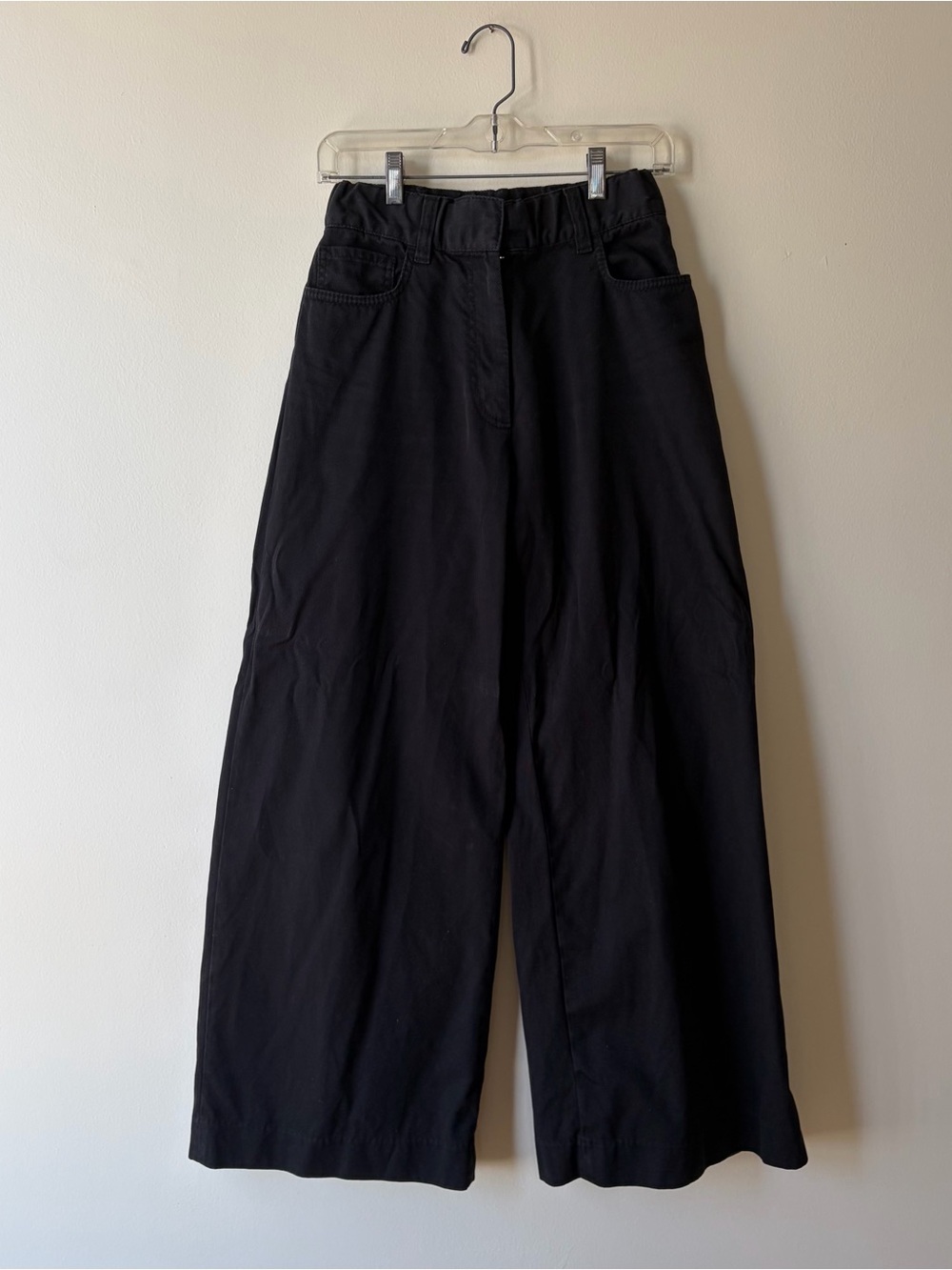 COS High Waist Wide Leg Black Trousers